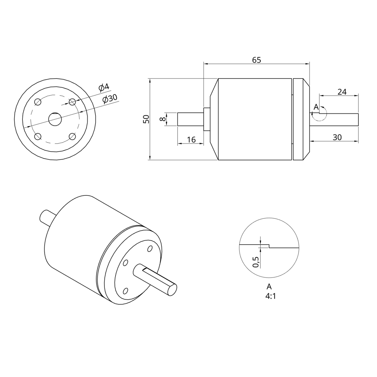 Dual Shaft Motor - D5065 270kv